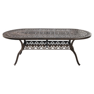 ASTORIA GRAND Hammitt Oval Aluminum Outdoor Dining Table