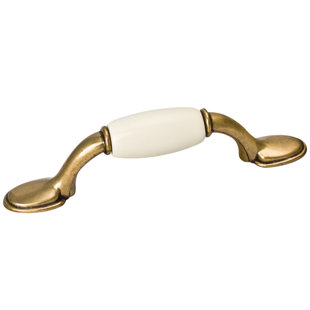 D. LAWLESS HARDWARE 3" White Ceramic Center Pull Antique English