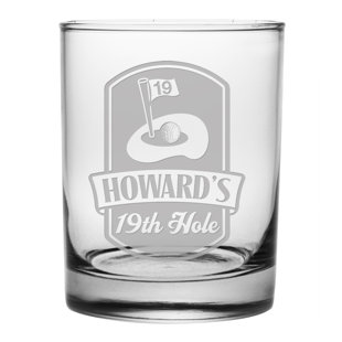 Susquehanna Glass 19th Hole 4 - Piece 14oz. Glass Whiskey Glass Glassware Set (Set of 4)