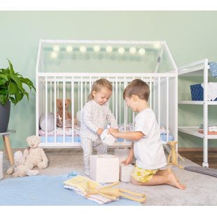 ALCUBE Baby Cot Bed TONI Made of Beech Wood with Removable Bars