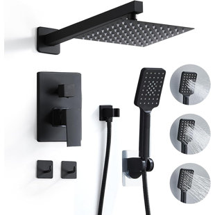 IMPIAR 8 Inch Shower Faucet Set Rainfall Shower System with High Pressure Handheld Shower Head