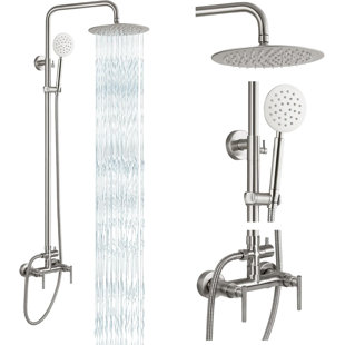 IMPIAR Outdoor Shower Fixture High Pressure Shower System Combo Wall Mount