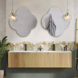 FAHOMISS Metal Novelty Wall Mirror (Set of 2)