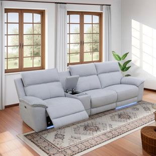 BELLA DEPOT 122.5" Upholstered Reclining Sofa