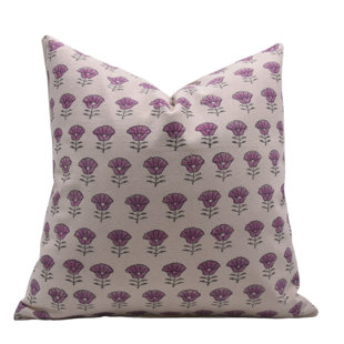 FABDIVINE Floral Cotton Indoor/Outdoor Pillow Cover