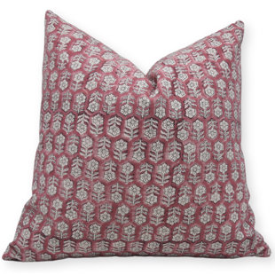 FABDIVINE Floral Cotton Indoor/Outdoor Pillow Cover