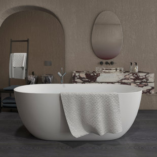 SOTUBX 51“ x27.5" Free Standing Tub Acrylic Freestanding Bathtub A25 Soaking Bath Tub Bathroom Tub