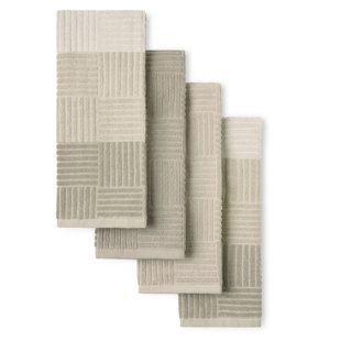 TOWN & COUNTRY LIVING Town & Country Basics Basket Weave Antimicrobial Terry Cloth Kitchen Towel Set 16" x 28" (Set of 4)