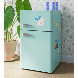 R.W.FLAME Retro 3.2 Cu. ft. Freestanding Mini Fridge with Freezer