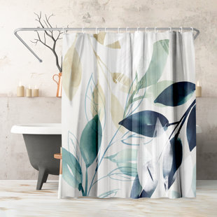 EAST URBAN HOME Botanical Shower Curtain Green Sleeves II by PI Creative Art