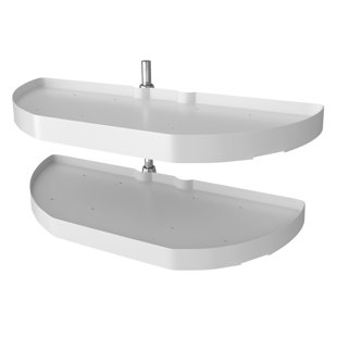 MOOJ Rev-A-Shelf Lazy Susan Half-Moon Polymer 2-Tier Blind Cabinet