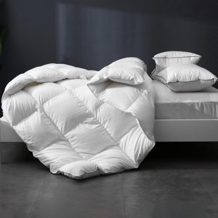 VALENCIALUXE All Season 650 Fill Power Goose Feathers Down Comforter Luxury 100% Organic Cotton