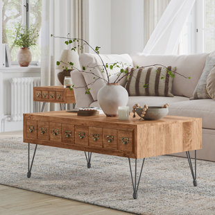 THE TWILLERY CO.® Padiham American Vintage Coffee Table With Apothecary Drawers