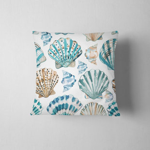 DAYS END DESIGNS Seashell Seafoam Soiree Throw Pillow Cover
