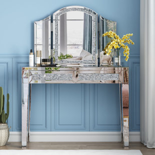 EVERLY QUINN Amla 39'' Makeup Vanity with Mirror