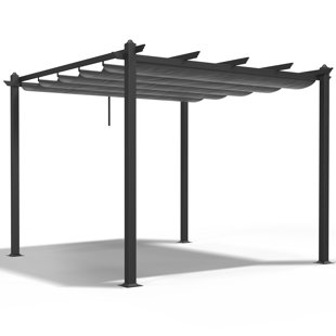 OUTOPEE 10 Ft. W x 10 Ft. D Metal Pergola with Canopy