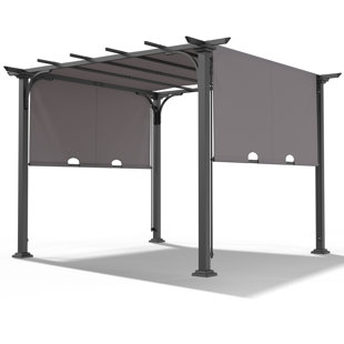 OUTOPEE 10 Ft. W x 10 Ft. D Metal Pergola with Canopy