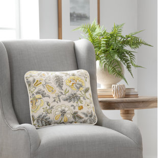 ELLIS CURTAIN Regency Floral Cotton Throw Pillow