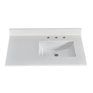 BOHUANG 36'' Quartz Single Bathroom Vanity Top Sink and Faucet