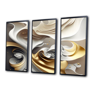 DESIGN ART " Abstract Geode Liquid " 3 - Pieces