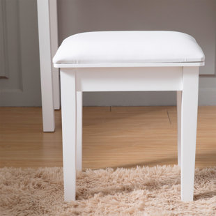 WENDEWAY Vanity Stool, Makeup Bench Dressing Stool with Cushion and Solid Legs