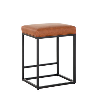 WILLISTON FORGE Jordani Upholstered Counter Stool with Metal Frame