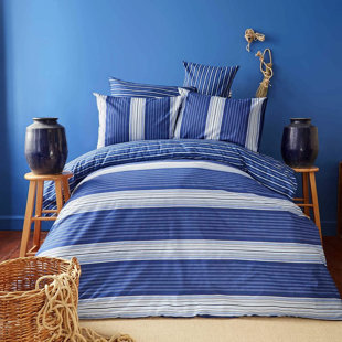 NAUTICA HOME Nautica Moby 100% Turkish Cotton Down Duvet Cover Set, Navy Blue Multi