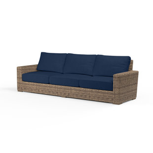 SUNSET WEST Havana 106'' High-Density Polyethylene (HDPE) Wicker Outdoor Patio Sofa