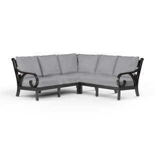 SUNSET WEST Monterey 55'' Aluminum Outdoor Patio Sectional with Sunbrella® Cushions