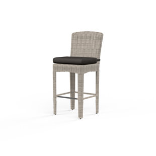 SUNSET WEST Manhattan Wicker Outdoor Stool with Cushion