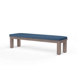 SUNSET WEST Laguna Powder Coated Aluminium Outdoor Bench with Sunbrella Cushions