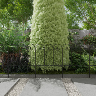 BKB365 31.5'' H x 24'' W Black Metal Fence Panels Included (Set of 10)