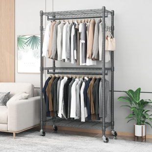 REBRILLIANT Everley 90cm W Rolling Clothes Rack