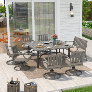 PEAK HOME FURNISHINGS 8 - Person Square Outdoor Dining Set with Cushions