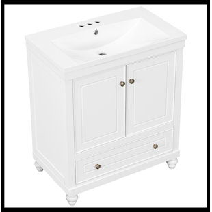 THINK URBAN 30'' Free Standing Single Bathroom Vanity with Ceramic Top