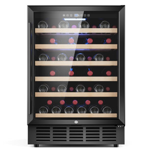 LINKEWODE Single Zone 23.4'' Freestanding 54 Bottle Wine Refrigerator