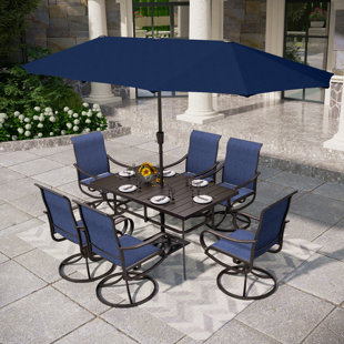 WILDON HOME® Sutiya 6 - Person Rectangular Outdoor Dining Set