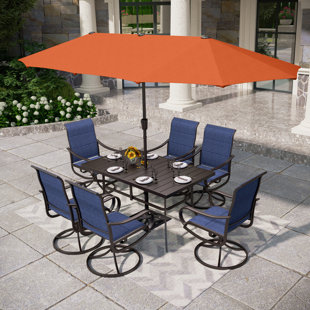 WILDON HOME® Sutiya 6 - Person Rectangular Outdoor Dining Set