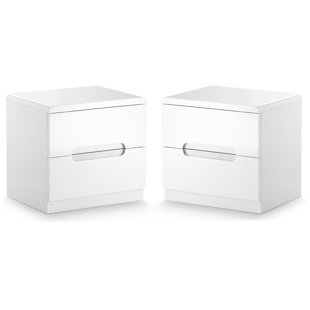 JULIAN BOWEN Manhattan 2 Drawer Bedside Table (Set of 2)