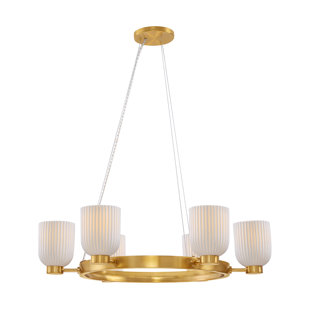 BREEGAN JANE BY BREEGAN JANE X SAVOY Isla Blanca 6-Light Chandelier in Warm Brass by Breegan Jane
