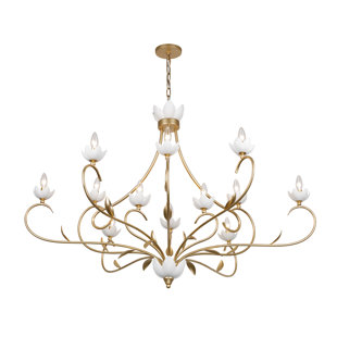 BREEGAN JANE BY BREEGAN JANE X SAVOY Muse 12-Light Chandelier in French Gold and White Cashmere by Breegan Jane