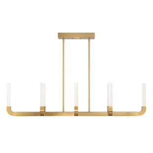BREEGAN JANE BY BREEGAN JANE X SAVOY Del Mar 8-Light LED Linear Chandelier in Warm Brass by Breegan Jane
