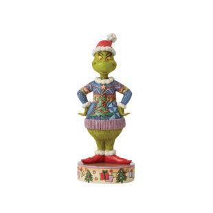 Jim Shore Dr. Seuss Grinch Wearing Ugly Sweater Christmas Figurine 8.7in H