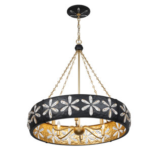 BREEGAN JANE BY BREEGAN JANE X SAVOY Venice 6-Light Chandelier in Metropolis Black and Gold by Breegan Jane
