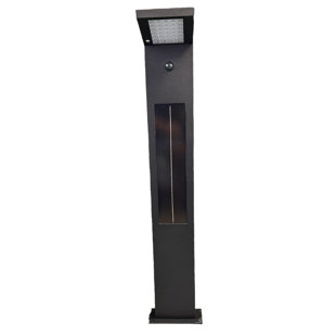ARTKALIA Satin Black Low Voltage Solar Powered Integrated LED Aluminum Bollard Light