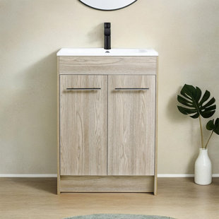OLDE HOMEY STYLES 23.818897637795'' Single Bathroom Vanity with Resin Top