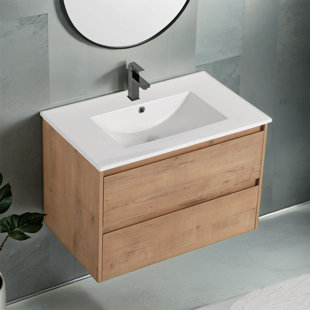 OLDE HOMEY STYLES 29.94'' Single Bathroom Vanity with Ceramic Top