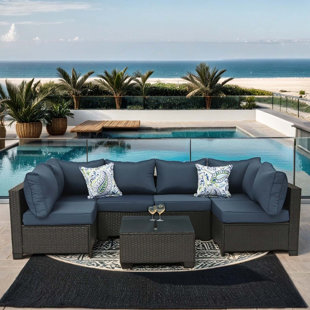 INO DESIGN Color 6 - Person Outdoor Seating Group with Cushions