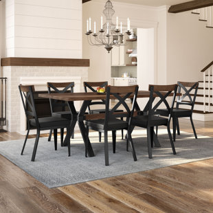 AMISCO Leonie 72'' L x 38'' W Solid Wood Dining Set