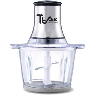 Ttak HOUSEWARE Electric Chopper with Glass Bowl- 3 Liter (12 Cups), 300W Motor Food Processor, 4 Sharp Blades | Glass Bowl for Chopping Fruits, Salads, Vegetables, Minced Meat